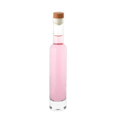 China Custom Wine Ice 200ml Wine Bottle Cylinder Shape Glass Thin Thin Clear Liquor Bottle High Quality for sale