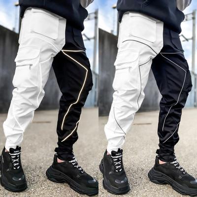 China Breathable Stylish Mens Sweat Tactical Plus Size Pants Cargo Track Pants Mens Reflective Jogger Pants With Side Pockets for sale