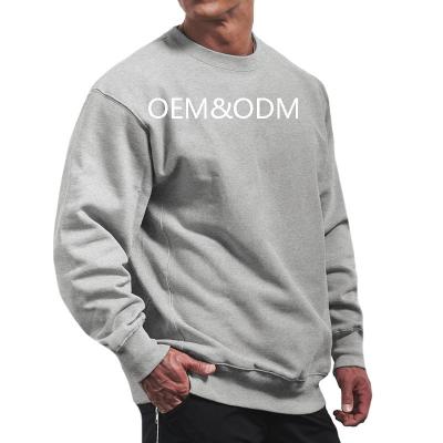 China QUICK DRY Custom Logo 280g 70% Cotton 30% Polyester Pullover Men Loose Hoodies 100% Pure French Terry Long Sleeve T-shirt Large Size for sale