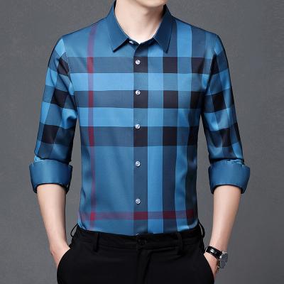 China Wholesale Extra High Quality Spring Autumn Silk Anti-pilling Long Sleeve Multicolor Design Casual Shirt For Men for sale