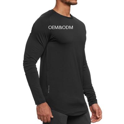 China Custom Men's Fitness DryFit Breathable Polyester Quick-Drying 100% Sublimation Printing Anti-pilling Long Sleeve T-Shirt for sale