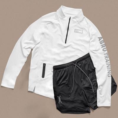 China Reflective 100% Polyester T-shirt Gym Anti-pilling Long Sleeve Sport Tight Outdoor Windproof Zipper T-shirt for sale