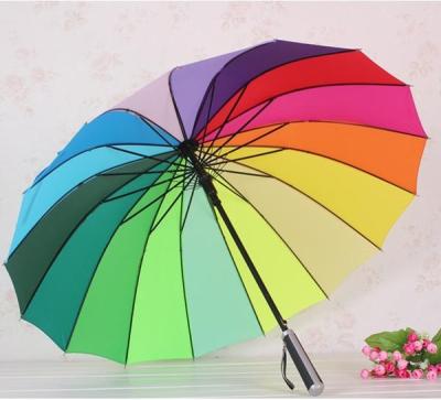 China Rainbow colorful straight handle umbrella for sale