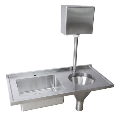 China Without Faucet Hospital GP Surgeries 304 Stainless Steel Disposal Nursing Home And Hospital Used Sluice Sink With Water Tank for sale