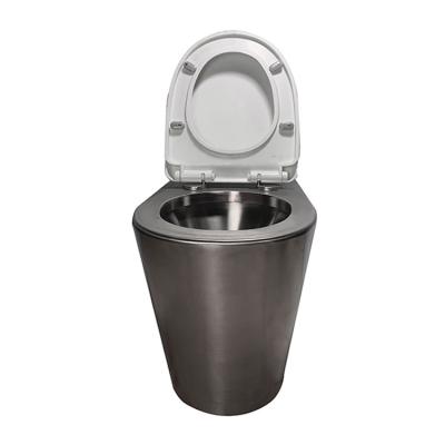 China Double-Flow Jail Wall Hung 304 Stainless Steel One Piece Toilet for sale