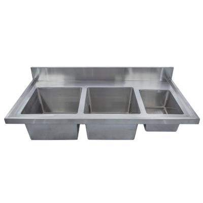 China Without Faucet Top Selling Square Kitchen Stainless Steel Bowl Above Counter Sink for sale