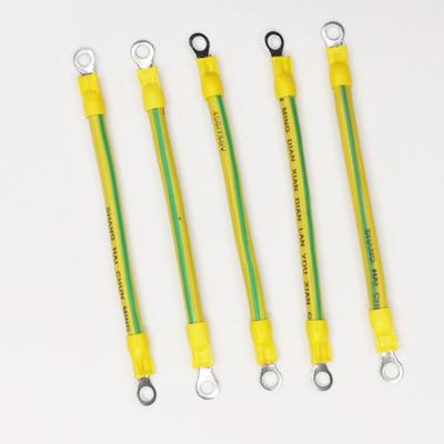 China Custom Electronic 1015 Yellow / Green Ground Cable Wire 2.5 4 6 Mm Square Solar Module OT Ring Terminal Wire Harness for sale