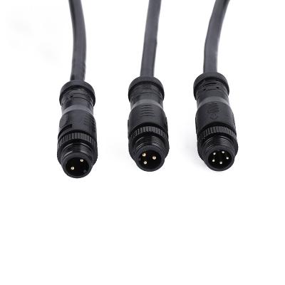 China Power waterproof m12 cable connector M12 male female cable M12 cable 2pin 3pin 4pin 5pin 6pin 7pin 8 pin cable for sale