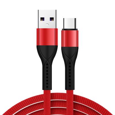 China Fast Charging Type C 1M Quick Charge Cable USB Data Cable Supper Luxury Durable Nylon Braided Jacket Video Game Player 5A For HUWEI Iphone for sale