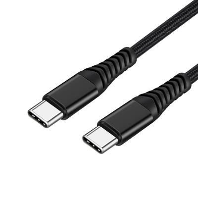 China Type C To Type C Nylon Braided Jacket Durable Type C Male To Male Fast Charging Cable USB C To C 3A Palladium Fast Charging Cable 1M 2M for sale