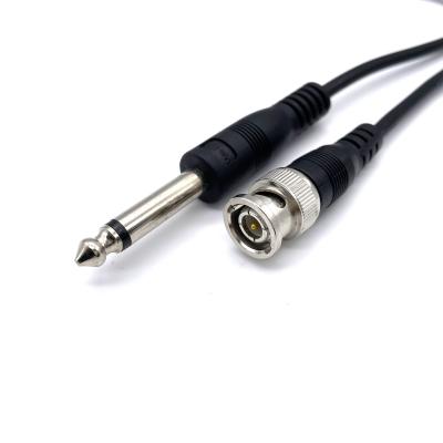 China Camera 6.35mm TS 1/4 Inch Mono Jack Male Telephone To BNC Male Coaxial Audio Video Cable for sale