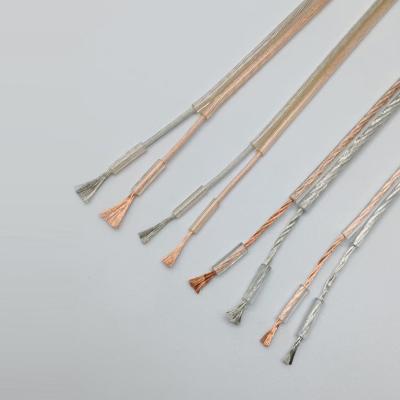 China Factory OEM 2 Core Transparent High End Professional Car Speaker Cables Flat Jacket Wires for Hi-Fi Home Audio System for sale