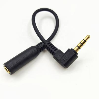 China Camera 3.5mm TRS to 3.5mm TRRS Patch Adapter Right Angle Cable Converter for Smartphone Movo MM1 VideoMicro Mics for sale