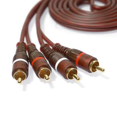 China Car 2RCA 2RCA Male To Male Stereo Audio Cable 24k Gold Plated Dual RCA Cable For HDTV Home Theater Game Console HiFi Systems for sale