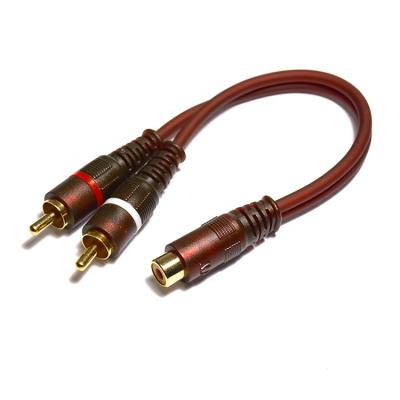 China Car RCA Female to 2 RCA Male Y-Adapter Cable for sale