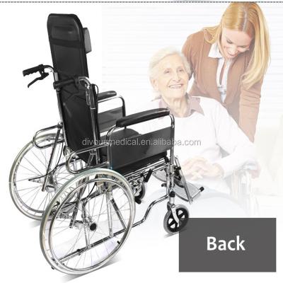 China Backrest Can Be Positioned 180 Degree Flat Cheap Price Stainless Steel Manual Wheelchair Disabled Older Person Wheelchairs Net Weight 28KG for sale