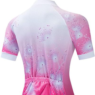 China Breathable Women's Cycling Road Bike Shirt Summer Short Sleeve Cycling Clothing for sale