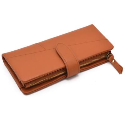 China Wholesale Vintage Waterproof High Quality Leather Purse PU Zipper Money Bag Waterproof Wallets For Women for sale