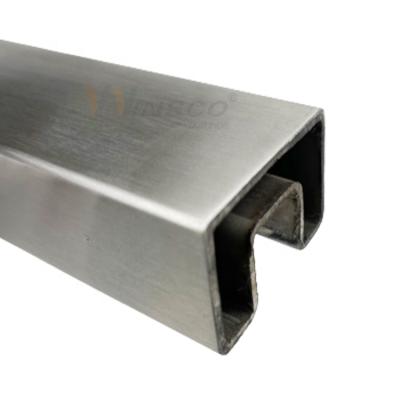 China Fencing You're Really Talented 38x25 Rectangular Single Slot 20mmx15mm Brushed Polished SS304 Welded Stainless Steel Pipe With 6m Long for sale