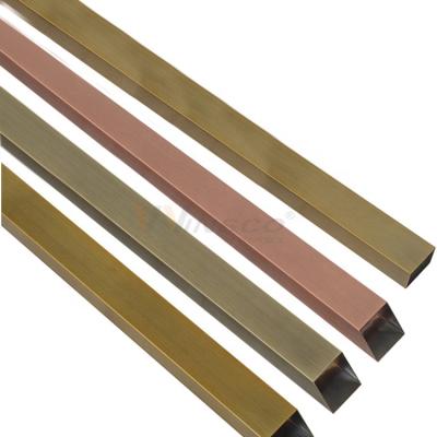 China Construction/BUIDING China Trade Assurance 301 Cavity Rose Golden Color Stainless Steel Welded Titanium Pipe For Hotel Decoration for sale