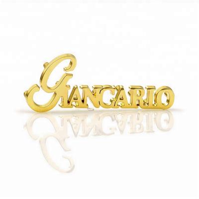 China Custom luxury fashion handbag gold metal letter nameplate, high quality small metal letters logo for bags for sale