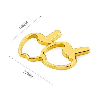 China Bag Hardware Gold Nickel Free Metal Logo Tag For Purse , Custom Apple Shape Small Metal Logo For Clothing for sale