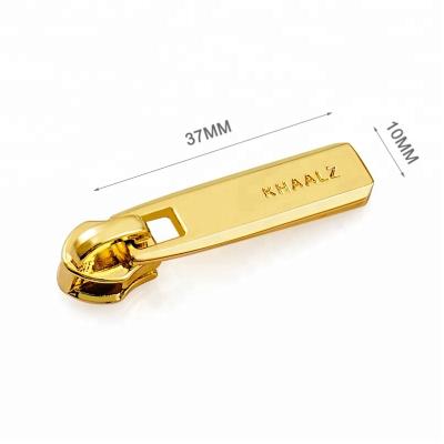 China Durable Eco-Friendly Custom Metal Zipper Pull Slider For Purse, Wholesale Gold Plated Metal Zipper Puller For Clothing^ for sale