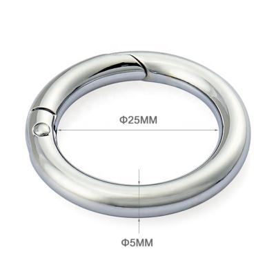 China Durable Nickel Plated Metal Snap Clip Hook , Custom Round Metal Spring O Ring For Bag for sale