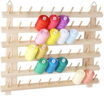 China Wooden Thread Stand Europe Sewing Storage Organizer Europe Embroidery Thread Holder Spool Sewing Rack for sale