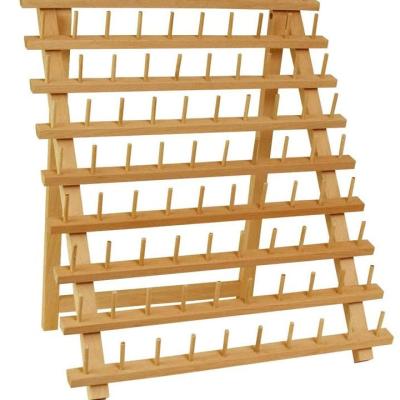 China Europe 120 Spool Wooden Thread Holder Rack Organizer with Hanging Hooks for Embroidery Quilting and Sewing Threads for sale