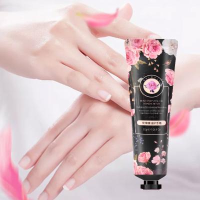 China Moisturize OEM Custom Private Label Natural Organic Rose Extracts Anti Aging Whitening Moisturizing Rose Essential Oil Hand Cream for sale