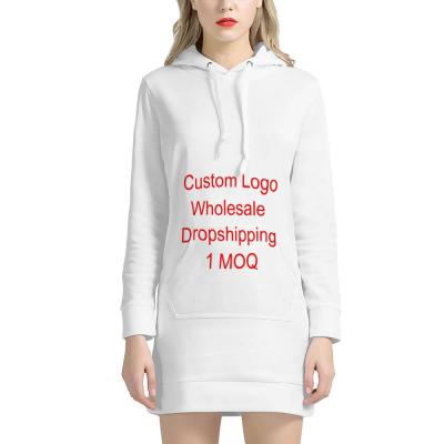 China Custom Clothing Manufacturers Anti-Static Sweatshirts Autumn Casual Dresses Hoodie Dress For Women for sale