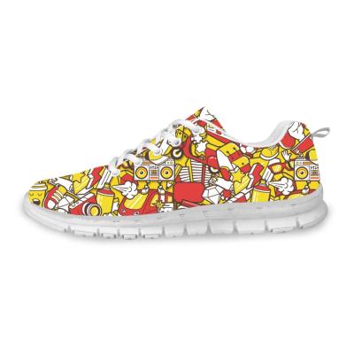 China Lighted cartoon illustration printed sneakers running shoes sports men's shoes stylish four-season sneakers for sale