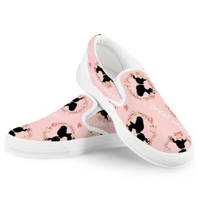 China Hot Selling Anti-slippery White Pink Women Pattern Loafers Mother Daughter Casual Flat Shoes Comfortable Low MOQ for sale