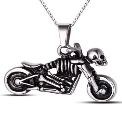 China New Design Factory Price Stainless Steel 3D Skull Head Necklace Environmentally Friendly Custom Pendant For Men for sale