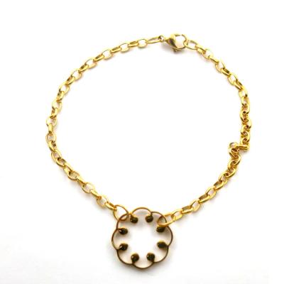 China Hot Selling Simple Nickel Free 18k Gold Plated Trendy Classic Men's Punk Bracelet for sale