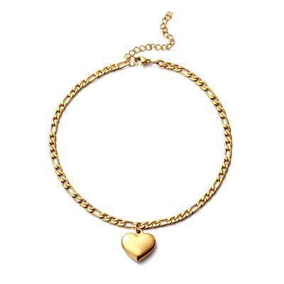 China Customized Customized Popular Environmentally Friendly Heart Charm Gold Plated Anklet For Women for sale