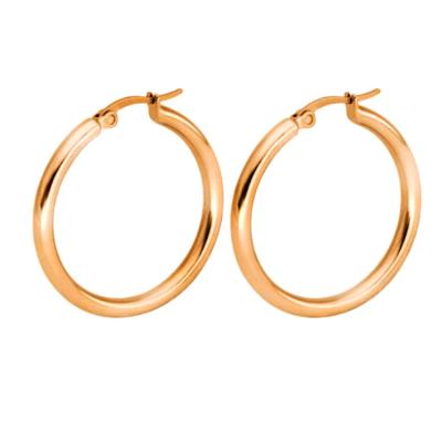 China Fashion Nickel Free Minimalist Circle Women's Stainless Steel Custom Large Hoop Earrings for sale