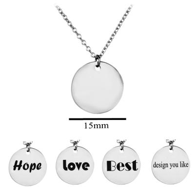 China Casual / Sporty Initial Pendant Customized Own Design Personalized Jewelry Disc Blank Pendant for sale