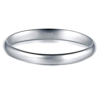 China High Polish Hiphop Plain Comfort Fit Wedding Band Ring 925 Sterling Silver Jewelry 2mm for sale