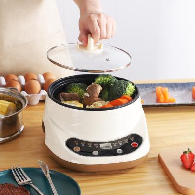 China Easily Cleaned Drop Shipping Electric Cooker Portable Nonstick Hot Pot Frying Pan Temperature Control Cooking Pot One-Piece Electric Skillet for sale