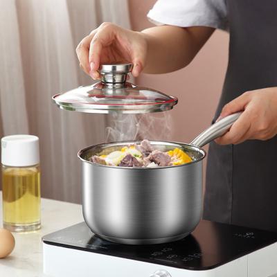 China Pan Cookware Five-Ply Pot Non-Stick 304 Stainless Steel Milk Casserole Soup Viable Pot Pan Drop Shipping Sauce Set for sale