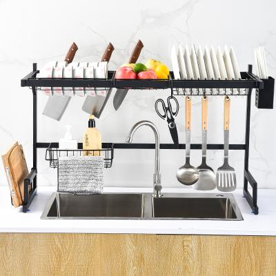 China Customized Viable Non-Folding Rack Stand Kitchen Drainer Shelf Storage Rack Stainless Steel Sink Drying Dish Rack for sale