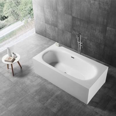 China Soft & smooth Hot Sale  freestanding Acrylic Solid Surface Bathtub Artificial Stone Oval Shaped Freestanding for Hotel bathroom Resin for sale