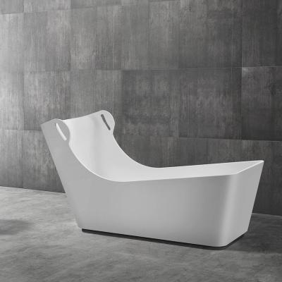 China Soft & smooth Hot Sale  freestanding Acrylic Solid Surface Bathtub Artificial Stone Oval Shaped Freestanding for Hotel bathroom Resin for sale