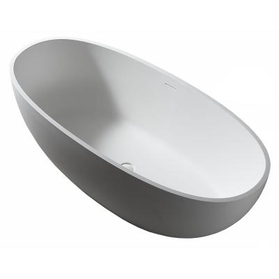 China Soft & smooth Hot Sale  freestanding Acrylic Solid Surface Bathtub Artificial Stone Oval Shaped Freestanding for Hotel bathroom Resin for sale