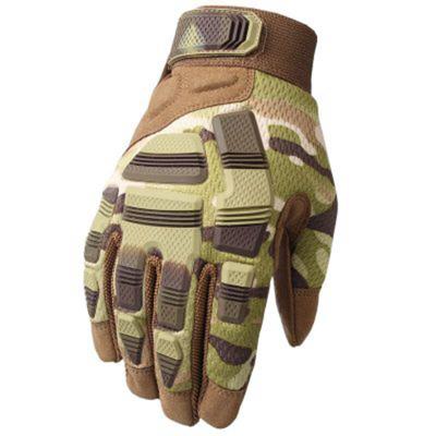 China Sports Motorcycle Military Tactical Gloves Outdoor Recycling Tactical Gloves Finger Shock Resistant Green Full Contact Durable Protector for sale