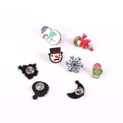 China Europe Manufacturer Custom Merry Christmas Snowman Snowman Snowflakes Enamel Pin For Sale for sale