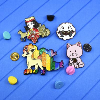 China Europe Anime 3D Comics Logo Metal Glitter Custom Soft Hard Enamel Lapel Pin Badge Custom Enamel Pin for sale