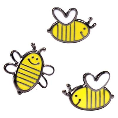 China Lovely American Custom Cute Cute Enamel Pin Badge Lapel Pin Honey Bee Stick Pin Cartoon Bee for sale